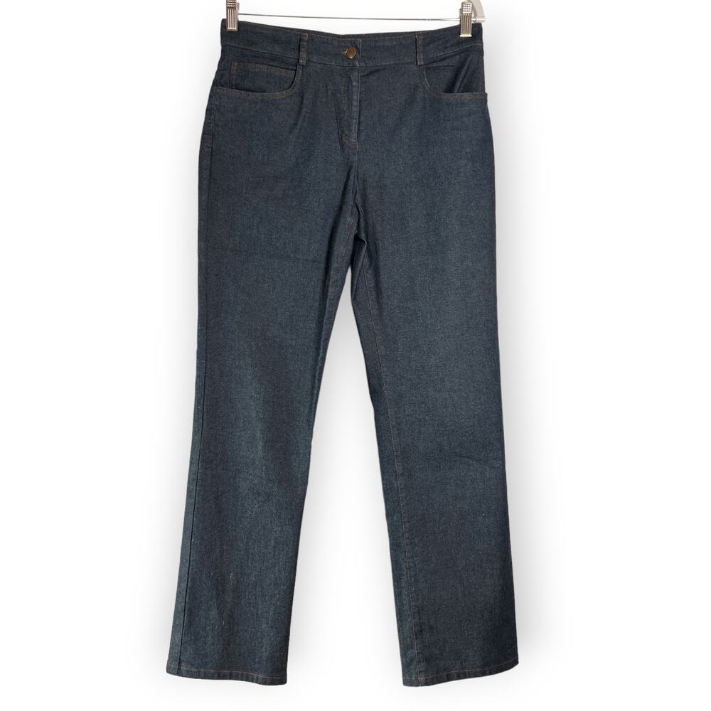 Eileen Fisher Straight Leg Jeans S 31x31 Dark Blue USA Minimalist Denim Pants